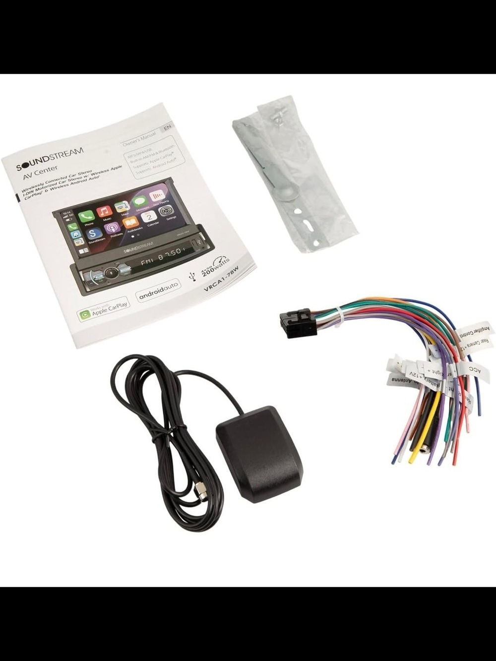 VRC-A1-78W Black 1-DIN Motorized Digital Multimedia Car Stereo w/ 7" LCD - Picture 2 of 9